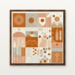 Luxury Sacred Patterns of Passage Canvas Print in Warm Walnut Floating Frame - Modern Interior Wall Art | DrawTools