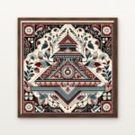 Luxury Sanctuary of Sacred Geometry Canvas Print in Warm Walnut Floating Frame - Modern Interior Wall Art | DrawTools