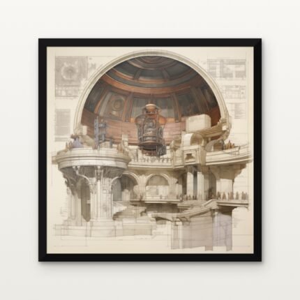 Sanctum of Resonant Echoes in Black Classic Frame with Matt paper & Protective Coating - DrawTools