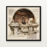Handcrafted Sanctum of Resonant Echoes Floating Canvas Wall Painting - Ready to Hang Star wars Art | DrawTools
