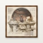 Sanctum of Resonant Echoes Framed Wall Art in Warm Walnut Classic Frame - Premium art for home decor | DrawTools