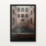 Buy Sanctum of the Silent Waters Historical Buildings Canvas Painting Online - Black Classic Glazed Frame | DrawTools