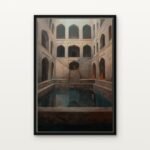 Handcrafted Sanctum of the Silent Waters Floating Canvas Wall Painting - Ready to Hang Historical Buildings Art | DrawTools