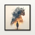Shailaputri (Origin) in Black Floating Frame on a Canvas Print - DrawTools