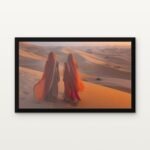Buy Sisters of the Scarlet Sands Landscapes Canvas Painting Online - Black Classic Glazed Frame | DrawTools