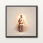 Skandamata (Mother of Kartikeya) in Black Floating Frame on a Canvas Print - DrawTools