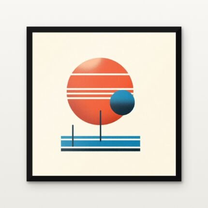 Buy Solar Symphony Minimal Canvas Painting Online - Black Classic Glazed Frame | DrawTools