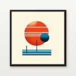 Handcrafted Solar Symphony Floating Canvas Wall Painting - Ready to Hang Minimal Art | DrawTools