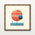 Solar Symphony Framed Wall Art in Warm Walnut Classic Frame - Premium art for home decor | DrawTools
