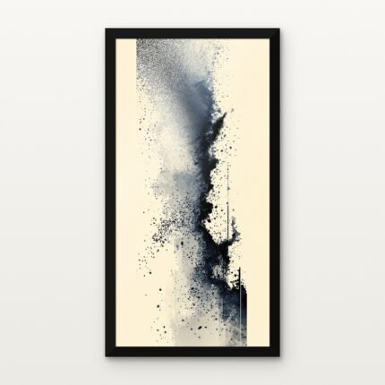 Buy Soot Column Abstract Canvas Painting Online - Black Classic Glazed Frame | DrawTools