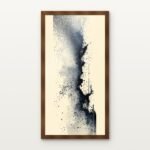 Soot Column Framed Wall Art in Warm Walnut Classic Frame - Premium abstract art for living room | DrawTools