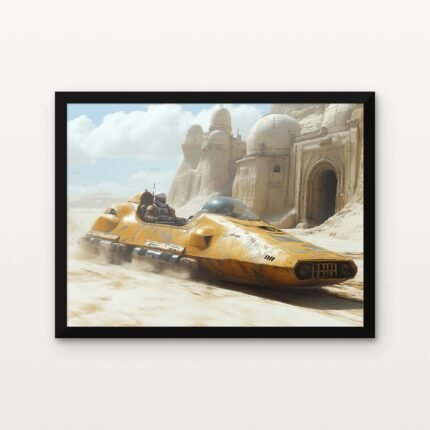 Buy Speeder of the Dune Expanse Star wars Canvas Painting Online - Black Classic Glazed Frame | DrawTools
