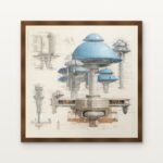 Spirehold of the Ether Clerics Framed Wall Art in Warm Walnut Classic Frame - Premium art for home decor | DrawTools