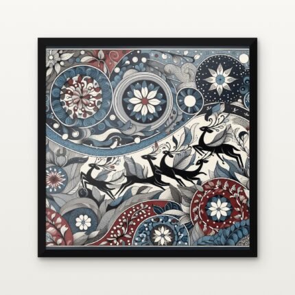 Buy Starlit Caravan Through the Cosmos Traditional Canvas Painting Online - Black Classic Glazed Frame | DrawTools