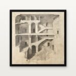 Buy The Forgotten Fortress of Descent Historical Buildings Canvas Painting Online - Black Classic Glazed Frame | DrawTools