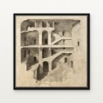 The Forgotten Fortress of Descent Black Floating Frame Wall Art - DrawTools