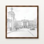 The Grand Approach to Buckingham Palace Framed Wall Art in Warm Walnut Classic Frame - Premium art for home decor | DrawTools