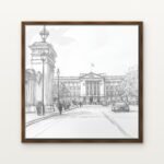 The Grand Approach to Buckingham Palace Brown Floating Frame Wall Art - DrawTools