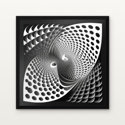 The Hypnotic Spiral of Infinity in Black Classic Frame with Matt paper & Protective Coating - DrawTools