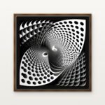 Luxury The Hypnotic Spiral of Infinity Canvas Print in Warm Walnut Floating Frame - Modern Interior Wall Art | DrawTools