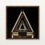 Luxury The Luminous Paradox Canvas Print in Warm Walnut Floating Frame - Modern Interior Wall Art | DrawTools