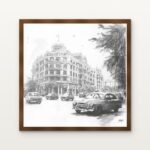 The Royal Boulevard of Westminster Framed Wall Art in Warm Walnut Classic Frame - Premium art for home decor | DrawTools