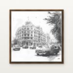 Luxury The Royal Boulevard of Westminster Canvas Print in Warm Walnut Floating Frame - Modern Interior Wall Art | DrawTools