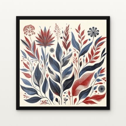The Scarlet Bloom Ritual in Black Classic Frame with Matt paper & Protective Coating - DrawTools
