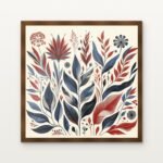 The Scarlet Bloom Ritual Framed Wall Art in Warm Walnut Classic Frame - Premium art for home decor | DrawTools