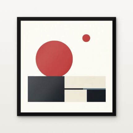 Buy The Silent Balance Minimal Canvas Painting Online - Black Classic Glazed Frame | DrawTools