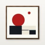 Luxury The Silent Balance Canvas Print in Warm Walnut Floating Frame - Modern Interior Wall Art | DrawTools