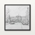 The Sovereign's Gate Arrival at the Palace Black Floating Frame Wall Art - DrawTools