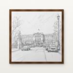 The Sovereign's Gate Arrival at the Palace Brown Classic Frame Wall Art - DrawTools