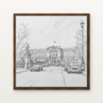 The Sovereign's Gate Arrival at the Palace Brown Floating Frame Wall Art - DrawTools