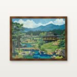Tranquility Beyond the Hills Framed Wall Art in Warm Walnut Classic Frame - Premium art for home decor | DrawTools