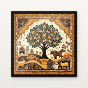 Tree of Abundance in the Golden Realm in Black Classic Frame with Matt paper and Protective Coating - DrawTools
