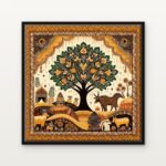 Handcrafted Tree of Abundance in the Golden Realm Floating Canvas Wall Painting - Ready to Hang Traditional Art | DrawTools