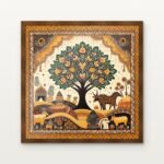 Tree of Abundance in the Golden Realm Framed Wall Art in Warm Walnut Classic Frame - Premium art for home decor | DrawTools