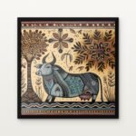 Buy Twilight Guardians of the Savannah Traditional Canvas Painting Online - Black Classic Glazed Frame | DrawTools