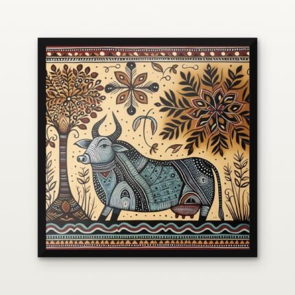 Buy Twilight Guardians of the Savannah Traditional Canvas Painting Online - Black Classic Glazed Frame | DrawTools
