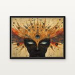Handcrafted Twilight Oracle Floating Canvas Wall Painting - Ready to Hang Abstract Art | DrawTools