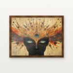 Twilight Oracle Framed Wall Art in Warm Walnut Classic Frame - Premium abstract art for living room | DrawTools