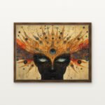 Luxury Twilight Oracle Canvas Print in Warm Walnut Floating Frame - Modern Interior Wall Art | DrawTools