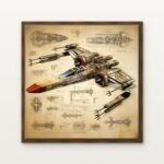 Luxury Twilight Striker of the Flame Order Canvas Print in Warm Walnut Floating Frame - Modern Interior Wall Art | DrawTools
