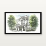 Buy Twin Thrones of Harmony Historical Buildings Canvas Painting Online - Black Classic Glazed Frame | DrawTools