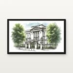 Handcrafted Twin Thrones of Harmony Floating Canvas Wall Painting - Ready to Hang Historical Buildings Art | DrawTools
