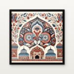Buy Twin Trees of Paradise Traditional Canvas Painting Online - Black Classic Glazed Frame | DrawTools