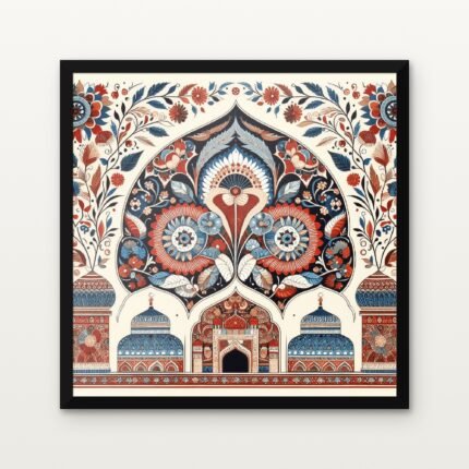 Buy Twin Trees of Paradise Traditional Canvas Painting Online - Black Classic Glazed Frame | DrawTools