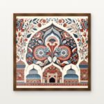Twin Trees of Paradise Framed Wall Art in Warm Walnut Classic Frame - Premium art for home decor | DrawTools