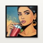 Buy Urban Diva Cherry Sip Serenity Pop Canvas Painting Online - Black Classic Glazed Frame | DrawTools